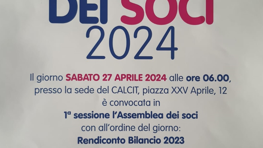 Assemblea dei soci Calcit Valdarno Fiorentino per il rendiconto Bilancio 2023
